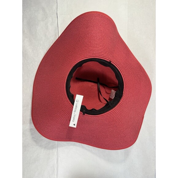 Pink Floppy Hat Wide Brim Foldable for Women Summer Bow Travel Outdoor Sun Wear main image 5